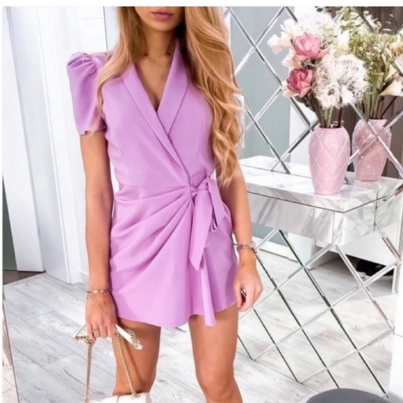 Zara lilac jumpsuit blazer NWT
